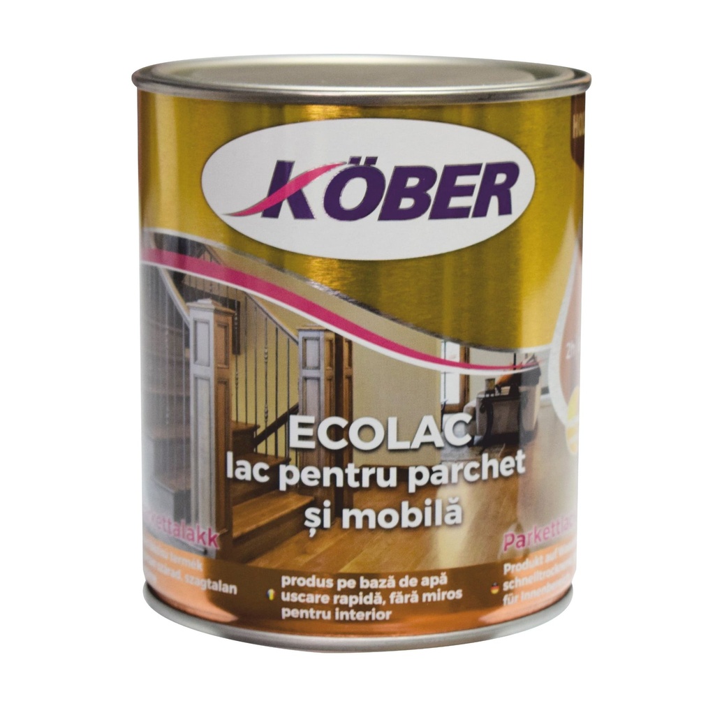 Lac pentru parchet Kober Ecolac L 8301, transparent, 0.75 L