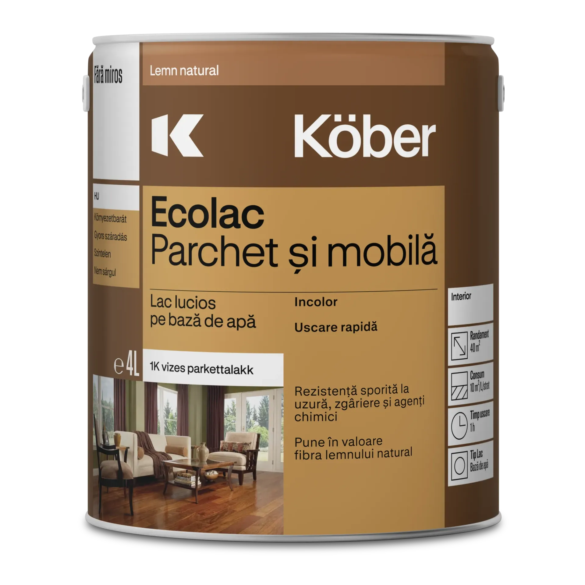 [l8301wl-c4l] Lac pentru parchet Decolac L8301, transparent, 4l Kober