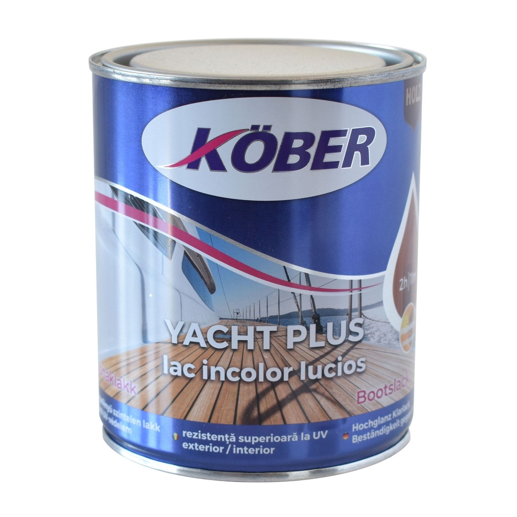 Lac pentru lemn Yacht Plus, incolor, interior/exterior, 0.75l Kober