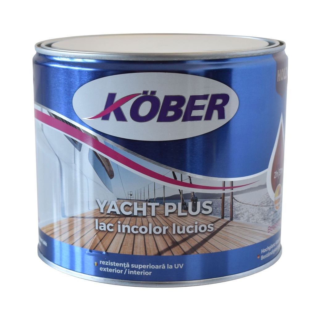 Lac pentru lemn Yacht Plus, incolor, interior/exterior, 2.5l Kober