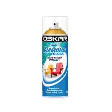 Spray vopsea lemn / metal, Diamond Gloss, galben solar, interior / exterior, 400ml Oskar