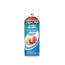 Spray vopsea lemn / metal, Oskar Diamond Gloss, rosu aprins, interior / exterior, 400 ml