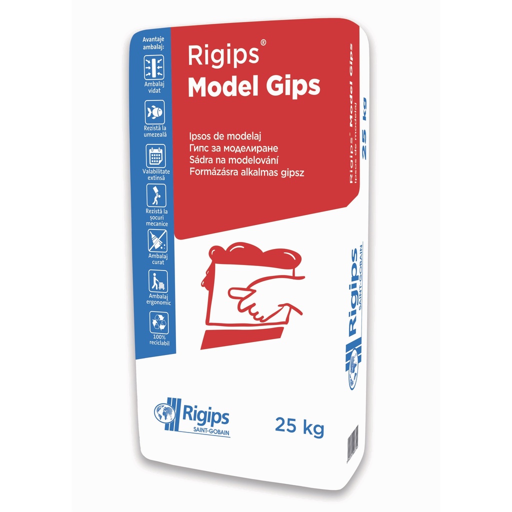 Ipsos de modelaj alb TL:10-15min 40sac/pal 25kg Rigips