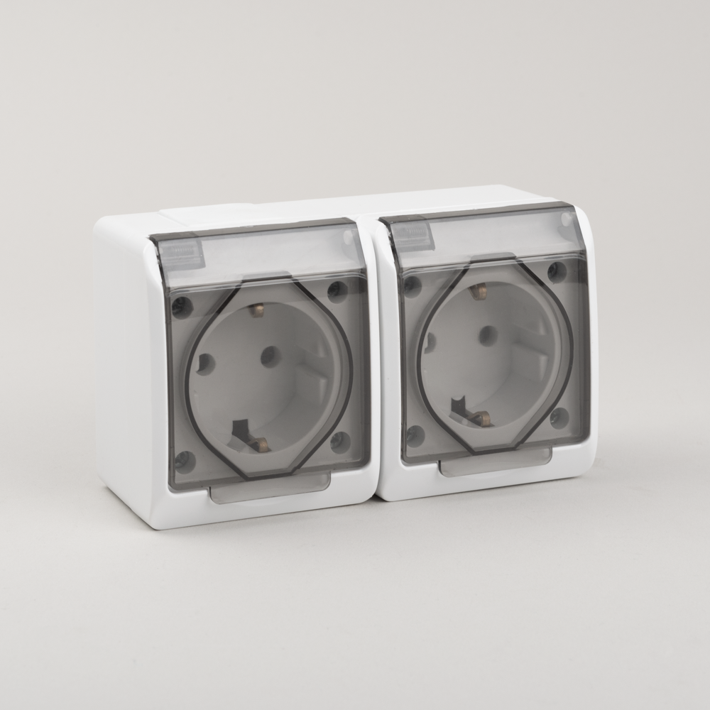 Priza Dubla cu Capac PT IP54 Novelite
