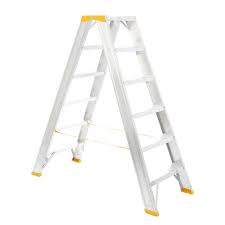 Scara dubla din aluminiu cu trepte pe ambele parti, 2x6 trepte Alverosal inaltime de lucru 3.3 m, 150 kg