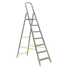 Scara aluminiu 1917, 1x7 trepte, inaltime de lucru 3.5m, 150kg Alverosal