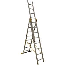 Scara aluminiu 7809, adaptabila, 3x9 trepte, inaltime de lucru 5.93m, 150kg Alverosal