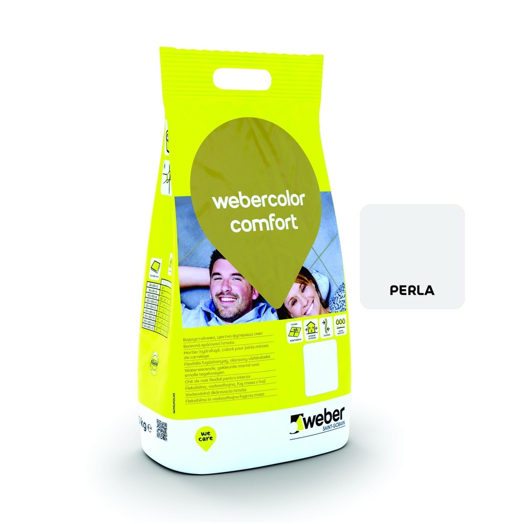 Chit flexibil pentru rosturi de 1-6mm Color Comfort Perla, clasa CG2 A W, sac PE 2kg Weber
