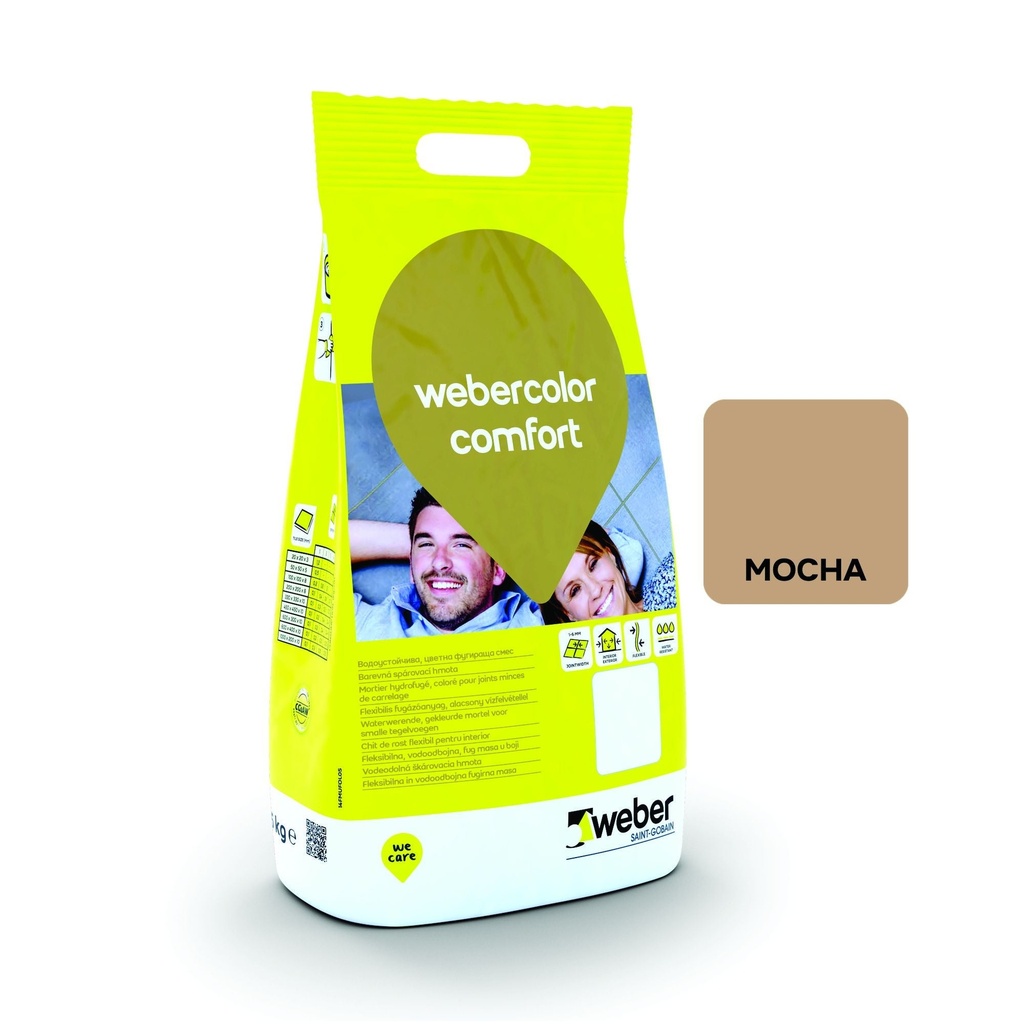 Webercolor comfort MOCHA - Chit flexibil pentru rosturi de 1 - 6 mm, clasa CG2 A W, sac PE 2 kg