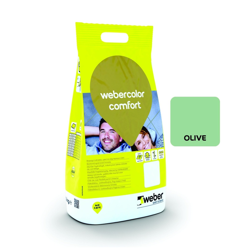 Webercolor comfort OLIVE - Chit flexibil pentru rosturi de 1 - 6 mm, clasa CG2 A W, sac PE 2 kg