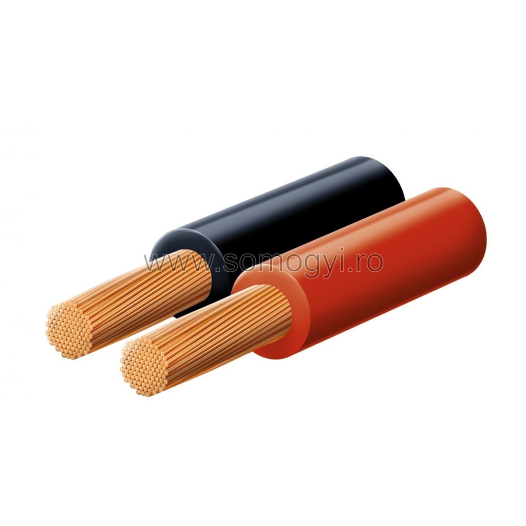 Cablu pentru difuzor, roşu-negru, 2x1,5 mm, 100 m/rolă KLS 1,5 Somogyi *pret pe metru liniar