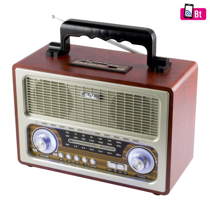 Radio portabil retro, MP3, BT, 3 benzi Somogyi