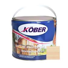 Lac-lazura subtire 2 in 1 pentru lemn, Kober, incolor, interior-exterior, 2.5 L