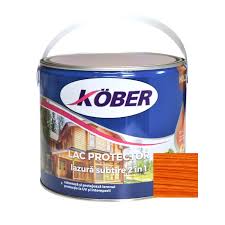 Lac-lazura subtire 2 in 1 pentru lemn, Kober, cires, interior-exterior, 2.5 L