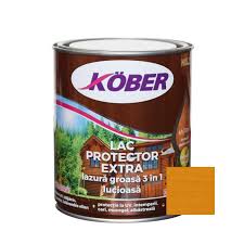 Lac/lazura groasa pentru lemn, Extra 3 in 1, stejar, interior/exterior, 0.75l Kober