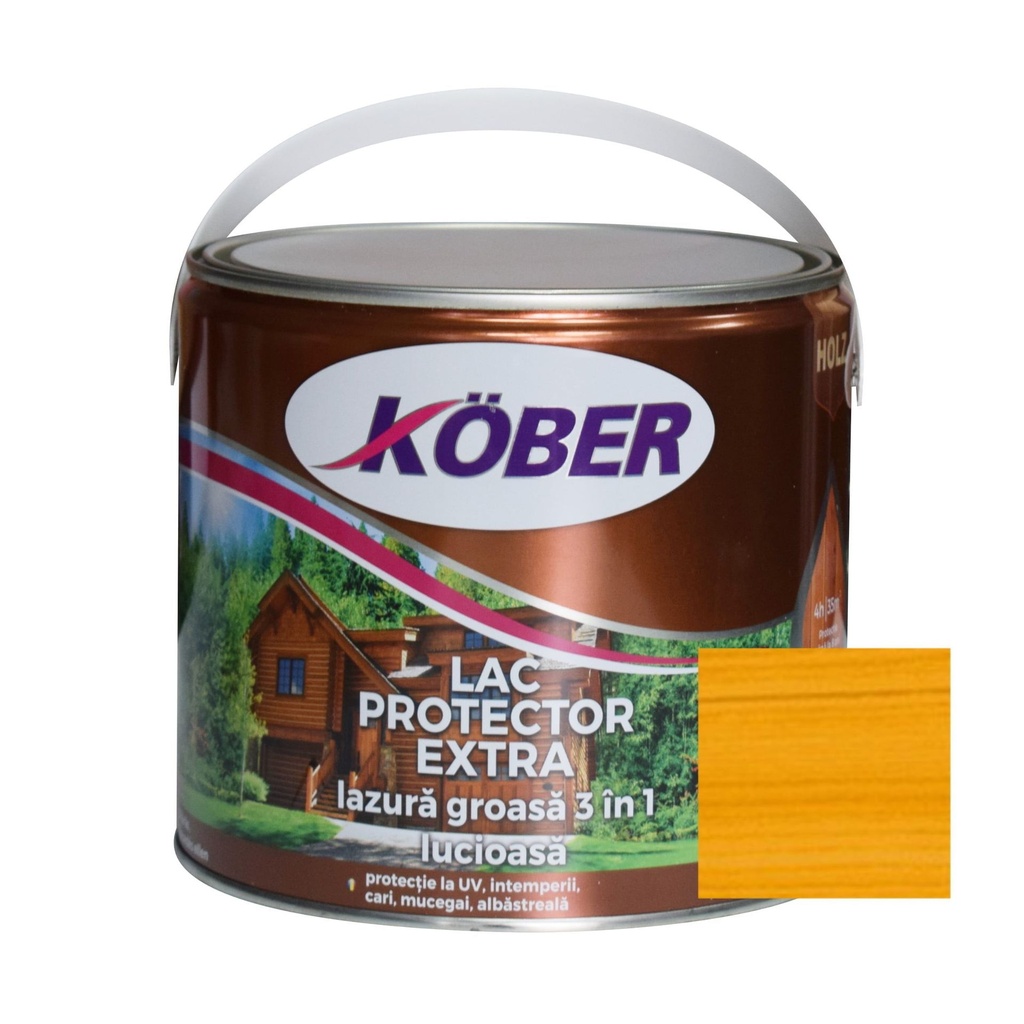 [ig5230-c2.5l] Lac-lazura groasa pentru lemn, Kober Extra 3 in 1, stejar, interior-exterior, 2.5 L