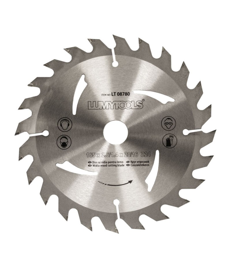 Disc cu vidia pentru lemn LT08780 165mm*20*24t*2.6mm Lumytools