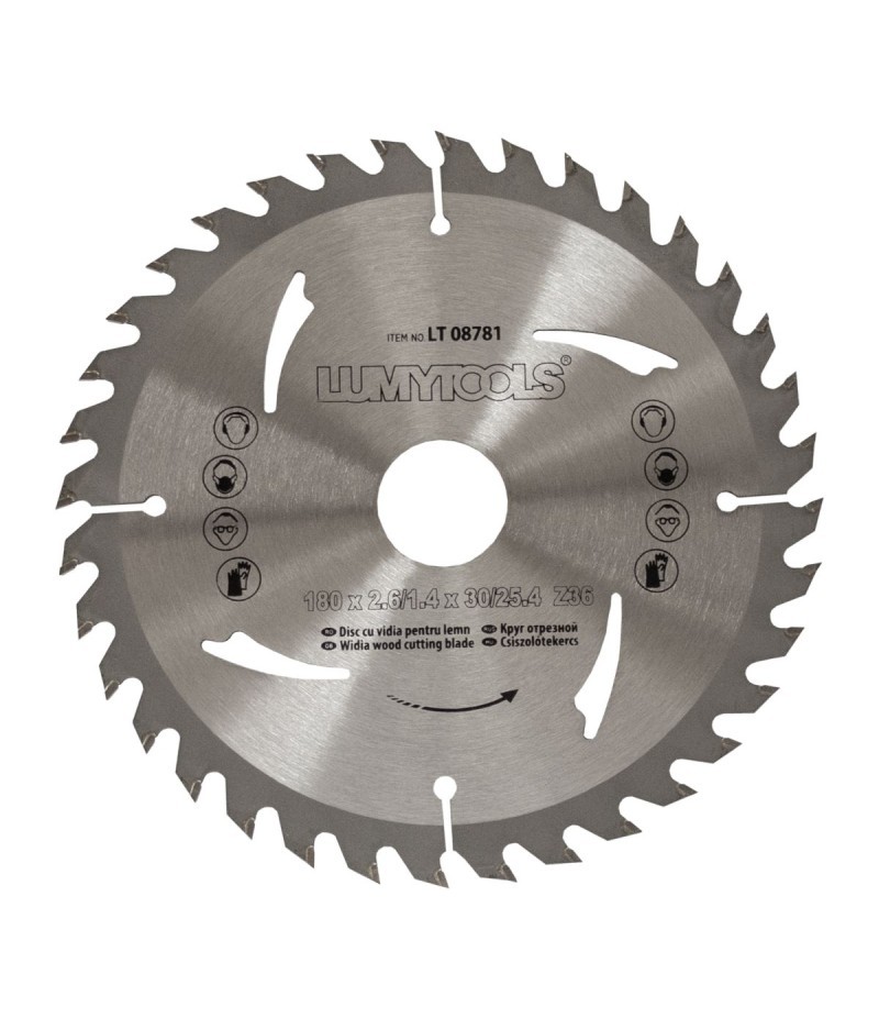 Disc cu vidia pentru lemn LT08781 180mm*30/25.4*36t*2.6mm Lumytools