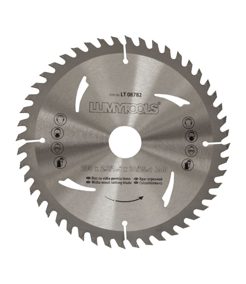 Disc cu vidia pentru lemn LT08782 200mm*30/25.4*48t*2.8mm Lumytools