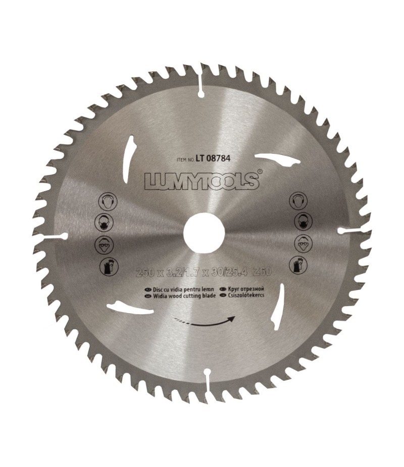 Disc cu vidia pentru lemn LT08784 250mm*30/25.4*60t*3.2mm Lumytools