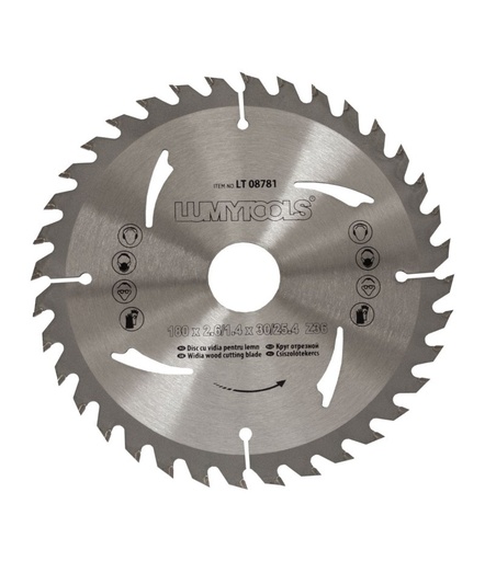 [lt08781] Disc cu vidia pentru lemn LT08781 180mm*30/25.4*36t*2.6mm Lumytools