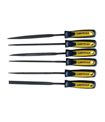 [lt25168] Set 6 pile metal, 150 mm, mâner bicomponent, LT25168 Lumytools