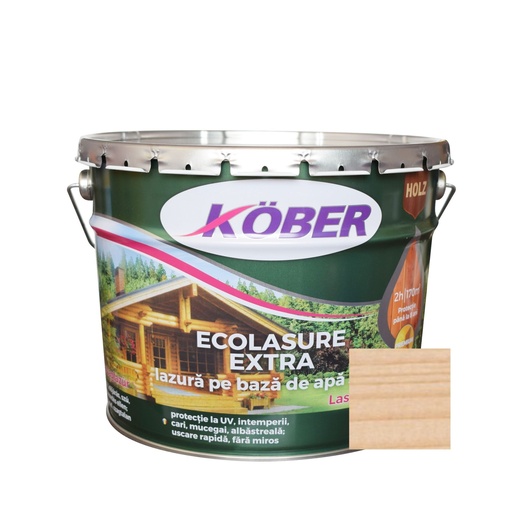 [ig8201-B10l] Ecolasure Extra, incolor, pe baza de apa, interior / exterior, 10 L Kober