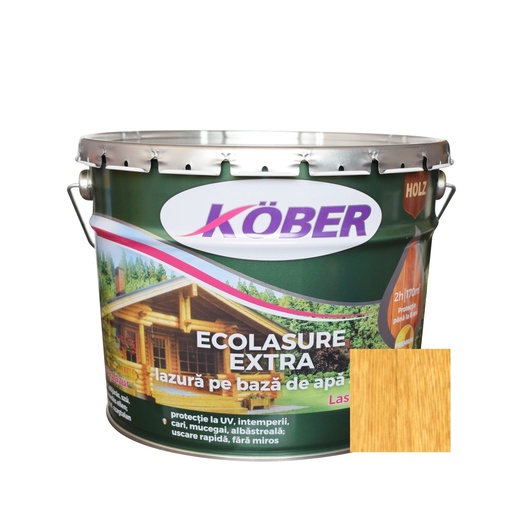 [ig8227-B10l] Ecolasure Extra, stejar deschis, pe baza de apa, interior / exterior, 10 L Kober