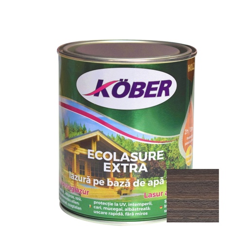 [ig8281-c0.75l] Ecolasure Extra, stejar gri, pe baza de apa, interior / exterior, 0.75 L Kober