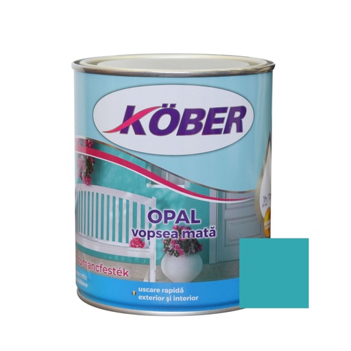 [v515018-c0.75l] Vopsea alchidica pentru lemn / metal, Kober Opal, interior / exterior, turcoaz RAL5018, 0.75 L