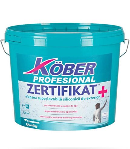 [v7110-p4l] Vopsea superlavabila siliconica de exterior, Kober Zertifikat, alba, 4 L