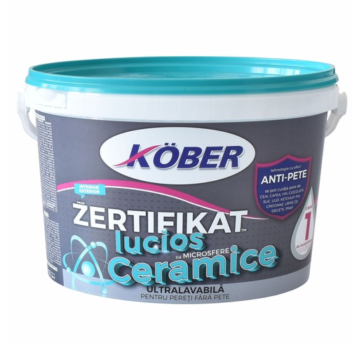 [v8420-p3l] Vopsea ultralavabila Zertifikat cu microsfere ceramice, lucios, alba, interior / exterior, 3 L