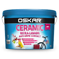 [0516] Vopsea ultralavabila interior / exterior, Oskar Ceramic mat, alba, 8.5 L