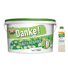 [0718] Vopsea lavabila interior, Danke - peretii respira, alba, 8.5 L + amorsa 2 L