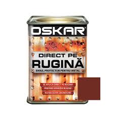 [12115] Vopsea alchidica Direct pe rugina Oskar, interior / exterior, maro roscat lucios, 0.5 L