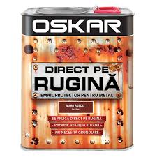 [12122] Vopsea alchidica Direct pe rugina Oskar, interior / exterior, maro roscat lucios, 2.5 L