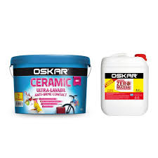 [1681] Vopsea ultralavabila interior/exterior, Oskar Ceramic mat, alba, 15 L + amorsa Oskar Zero Mucegai, 4 L