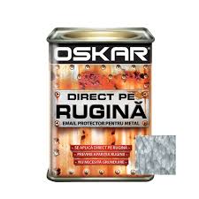 [2010128] Vopsea alchidica Direct pe rugina Oskar, interior / exterior, argintiu - lovitura de ciocan, 2.5 L