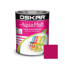 [9870] Vopsea pentru lemn / metal, Oskar Aqua Matt, interior / exterior, pe baza de apa, fuchsia chic, 0.6 L