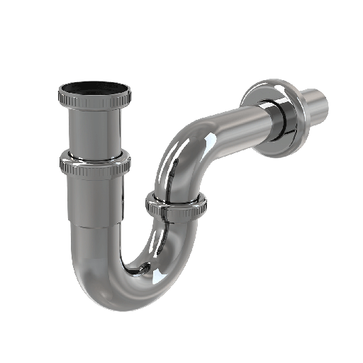 [a432] Sifon lavoar „U” DN32 cu piuliţă 5/4", metal Alca Plast
