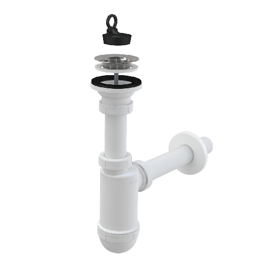 [a411] Sifon lavoar DN32 cu sită din oţel inoxidabil DN63 Alca Plast