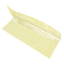 [515361] Colțar din PVC 23x23 cu plasă galbenă 10X10, 2,5m