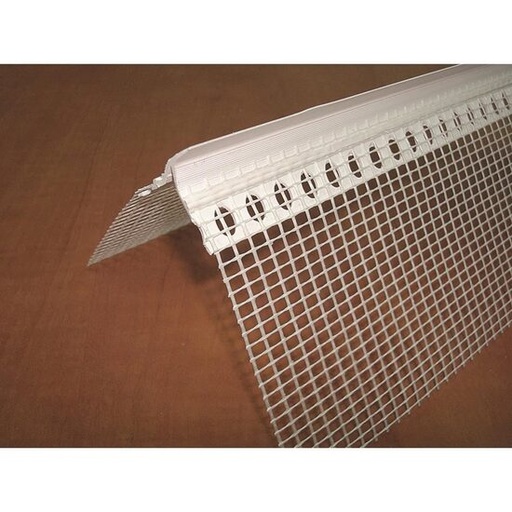 [515442] Profil coltar cu plasă de fibră de sticlă și picurător, alb, 2,5m