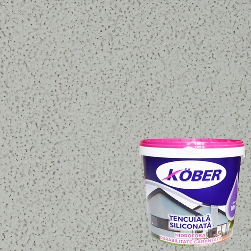 [KTE8305EF032-P25] Tencuiala decorativa siliconata Kober Profesional, 1.5 mm, structurata, aspect bob de orez, fildes, interior / exterior, 25 kg