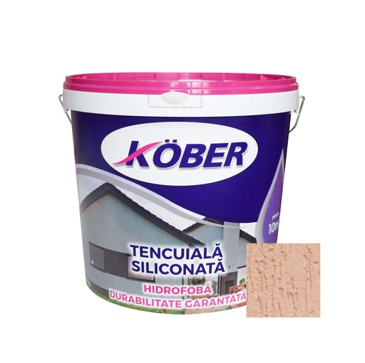 [KTE8330CC030-P25] Tencuiala decorativa siliconata Kober Profesional, 1.5 mm, structurata, aspect scoarta de copac, cafea crema, interior / exterior, 25 kg