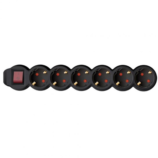 [NV 6K-3/BK/1,5] Prelungitor 6 prize, 3m, 3x1,5mm2, negru Somogyi