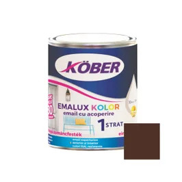 [e548017-c0.75l] Vopsea alchidica pentru lemn / metal, Kober Emalux Kolor, interior / exterior, brun 0.75 L