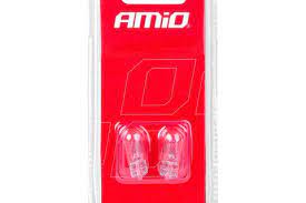 [03346] Set 2 becuri cu halogen, soclu T10, W5W, W2.1x9.5d, alimentare 12V Amio
