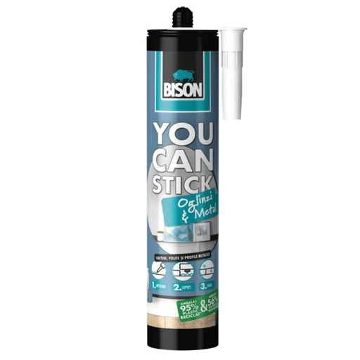 [428802] Adeziv PREMIUM pentru metal, sticlă, oglinzi BISON You Can Stick, 435g