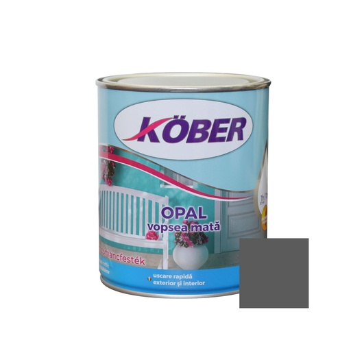 [v517016-B10l] Vopsea alchidica pentru lemn / metal, Kober Opal, interior / exterior, gri antracit, 10 L